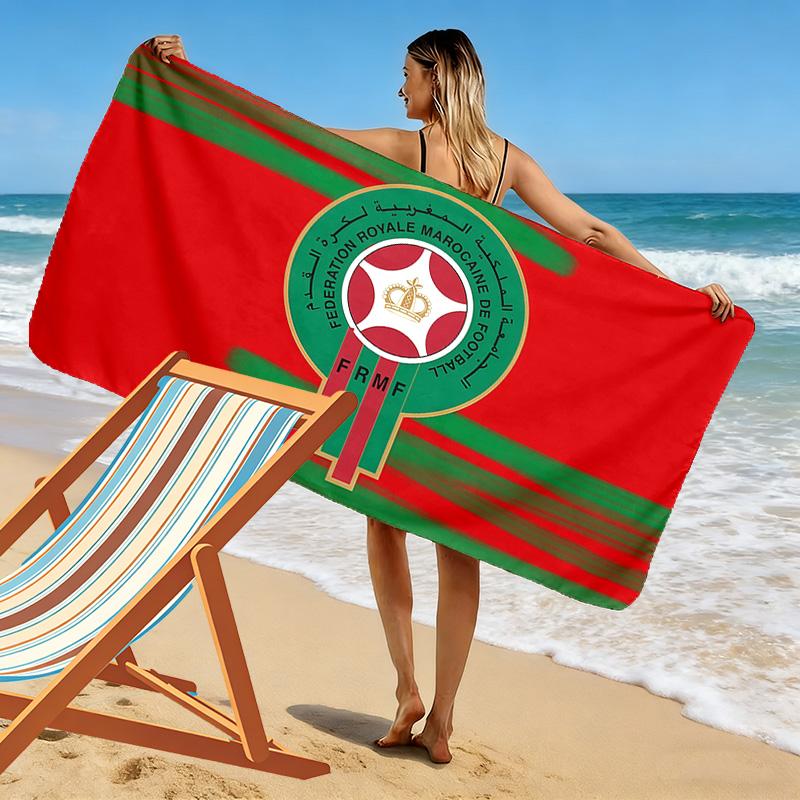 Morocco National Football Team Print Beach Towel, Large Soft Quick Dry Towel for Beach Camping Swimming