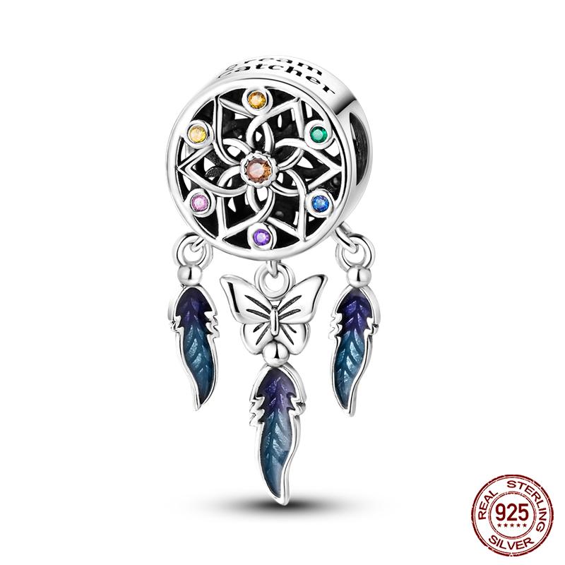 100% 925 Silver Fantasy Flying Dragon Mysterious Butterfly Charms Pendants Fit Qikaola Original Bracelets DIY Jewelry