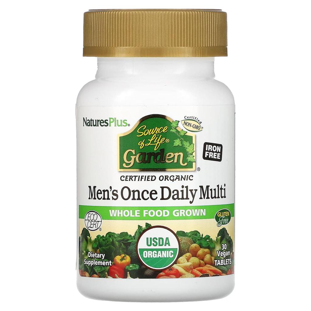 NaturesPlus, Source of Life Garden, мультивитамины Once Daily для мужчин, 30 растительных таблеток