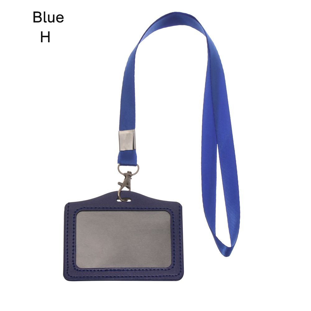 ID Leather Card Holders Lanyard Card Sleeve Women Men PU Bank Card Name Credit Card Holders Neck Strap Card Candy Colors