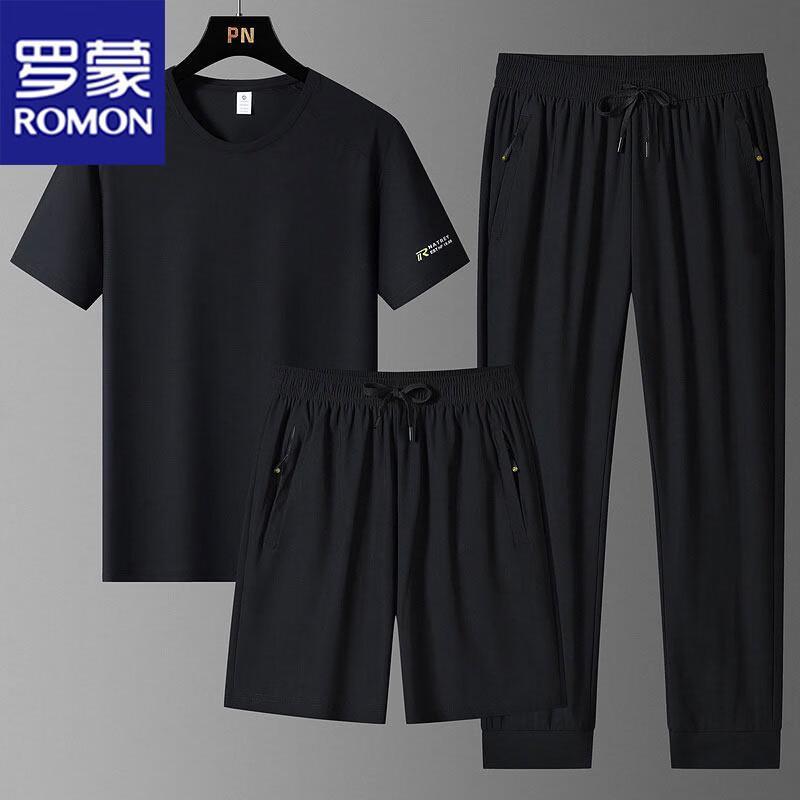 ROMON Men's Ice Silk 3-Piece Tracksuit
