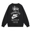 Classic Print Hoodie Mens Loose Fit Crewneck Cotton Sweatshirt Casual Wear