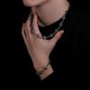 European and American cross necklaces for men, light luxury high-end bracelets for women, fashionable and unique sweater chains, collarbone chain