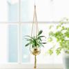 1pc Flower Pot Hemp Rope Hanging Net Straw Macrame Plant Hanger Garden Holder Legs Hanging Rope Basket Garden Balcony Decor