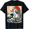 Catzilla Кот Японское Искусство Смешные Подарки Коту Для Мужчин Женщин Ребенка Футболка(1)