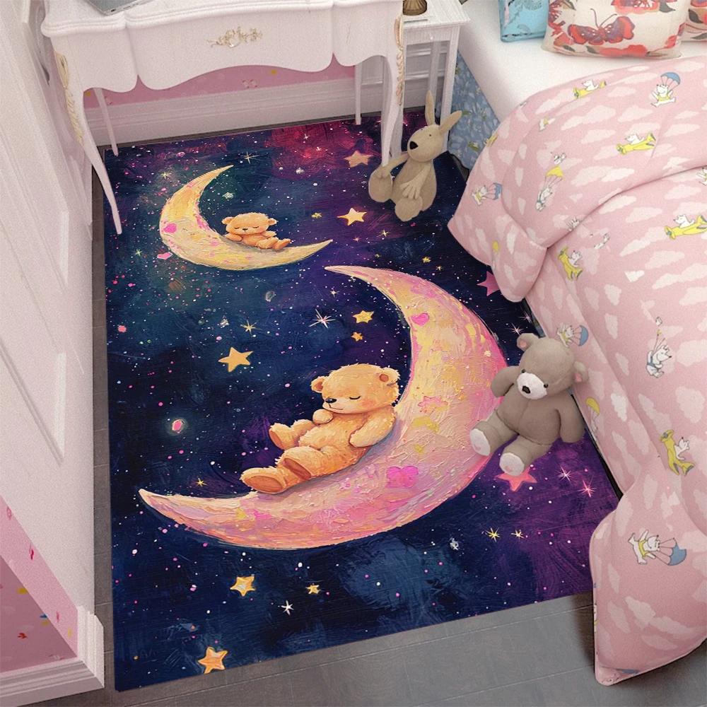  Little Bear Cartoon Rugs Children Bedroom Room Carpet  Carpets for Bed Room Washroom Floor Mat Decoration Maison