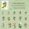 15pcs Retro Firefly Lamp PET Sticker Pack DIY Decoration Collage Handbook Scrapbooking Journal Stickers Aesthetic Stationery
