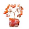 62KD Unique Crystal Sculpture Handmade Crystal Money Tree for Good Luck Wealth Health Figurine OnNatural Stone Base