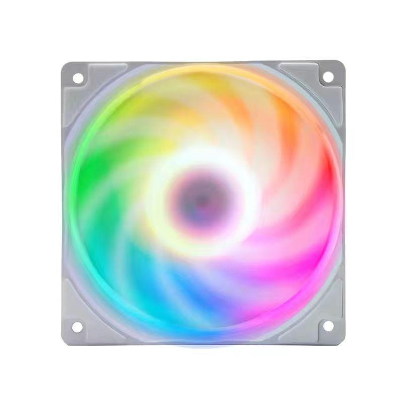 Бесшумный настольный вентилятор охлаждения RGB 12 см со светодиодной подсветкой и эффектом радуги