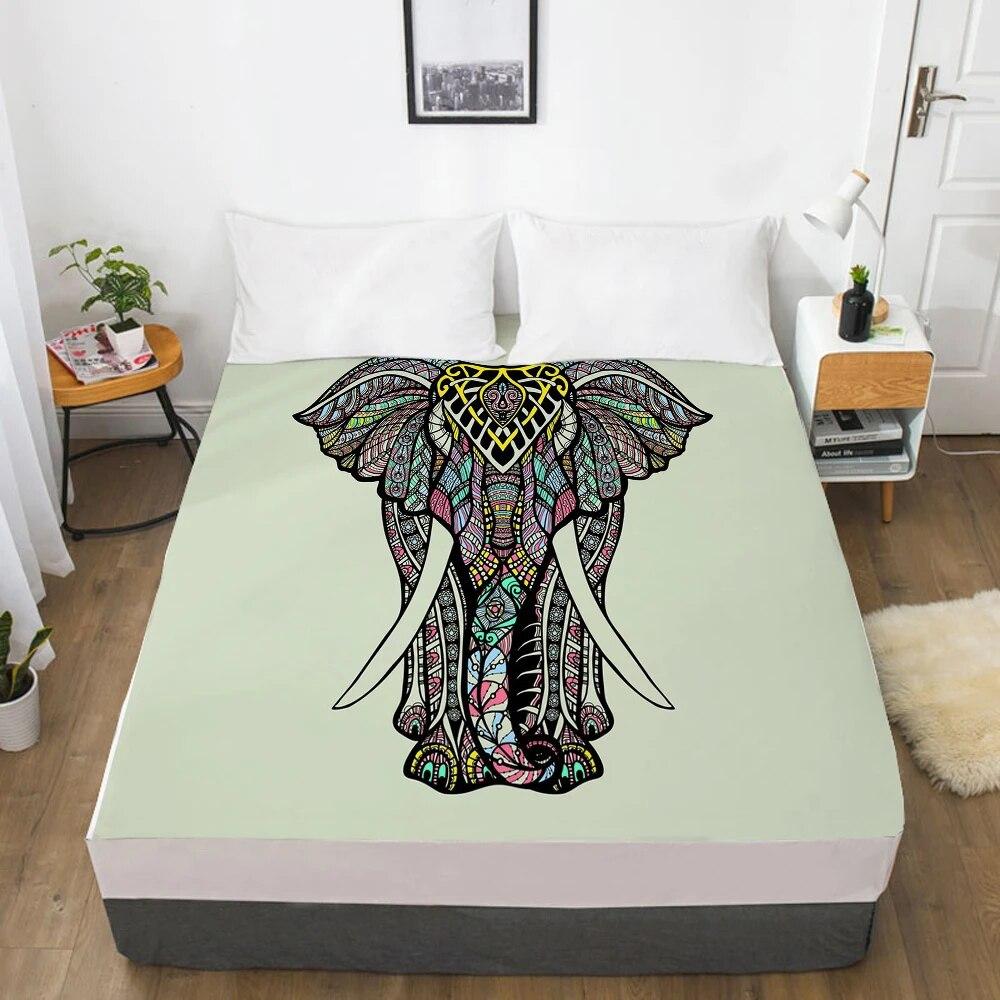 Customize Fitted Sheets Mattress Cover With Elastic Band 3D Bedsheet Linens 90x200 200x220 Bed Sheet Bedding Bohemia