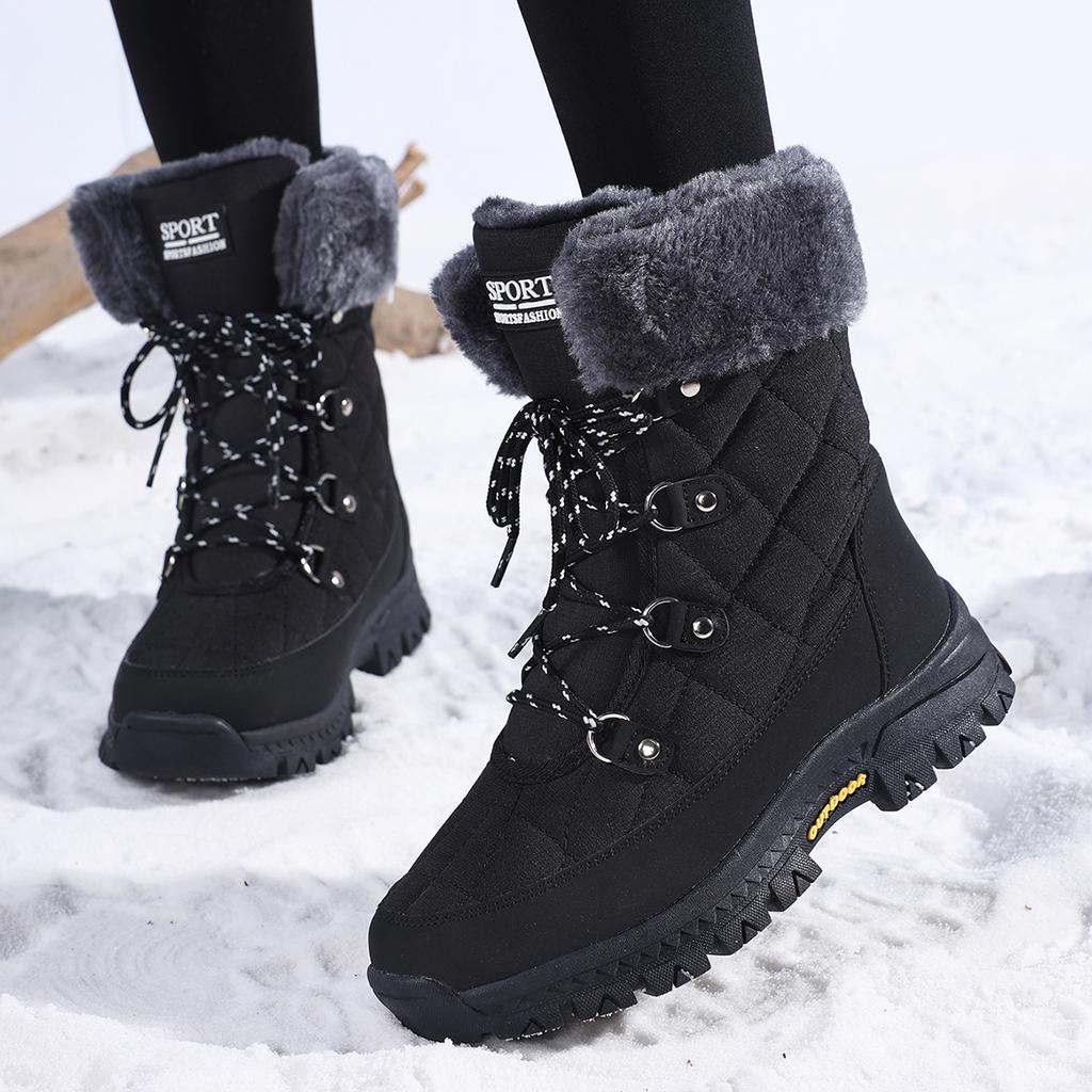 TUINANLE Warm Winter Boots Women Cotton Shoes High Top Snow Boots Fashion Mother Plush Shoes