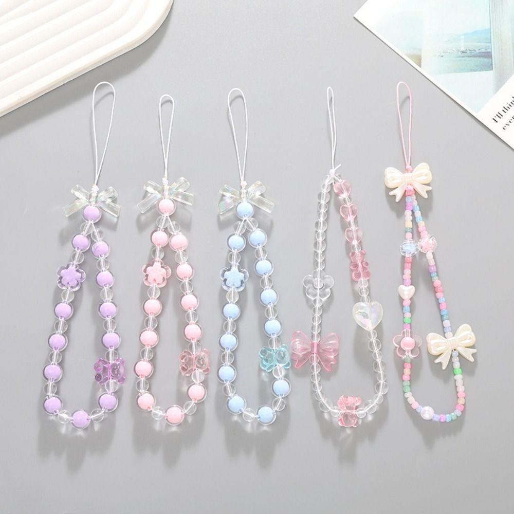 Bow Knot Cellphone Pendant Candy Colored Phone Chain New Phone Case Wrist Ring Women