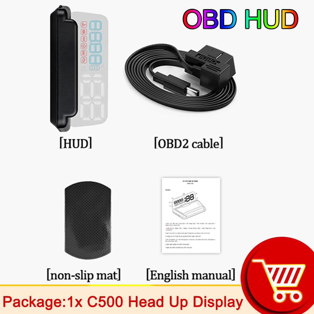 AD OBD/GPS HUD C500 T900 Проектор на лобовое стекло Зеркало Бортовой компьютер Сигнализация Cartronics Аксессуары Спидометр d