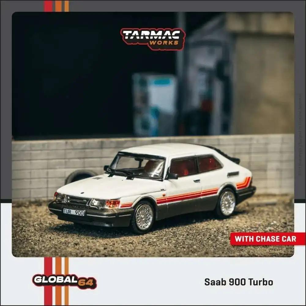 TW В наличии 1:64 Saab 900 Turbo Белый Металлическая Модель Автомобиля Коллекция Игрушки Tarmac Works