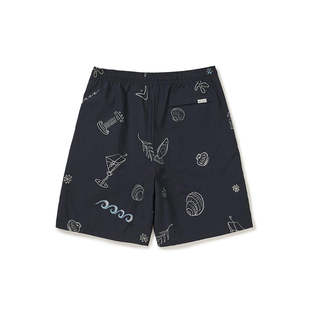 [Snowpeak] [Snow Peak X Hersi] Graphic Shorts Navy (S25MMWSP36)