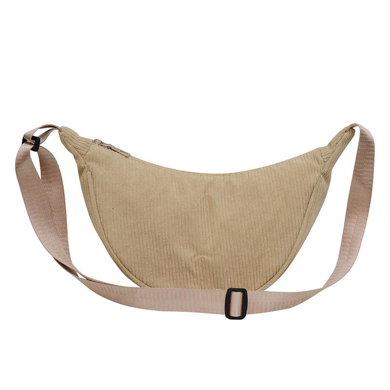 Corduroy Dumpling Bag 2024 New Versatile Messenger Shoulder Adjustable Casual Messenger Bag Women's Autumn and Winter