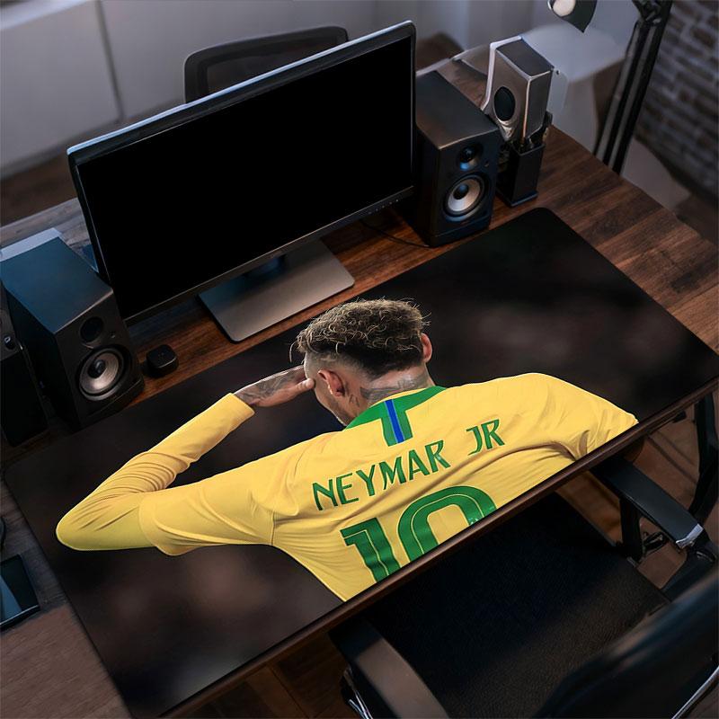 Neymar Jr Mouse Pad, Large Gaming Desk Mat, Non-slip XXL Mousepad for Laptop & Tablet, Mini PC Playmat with Stitched Edges
