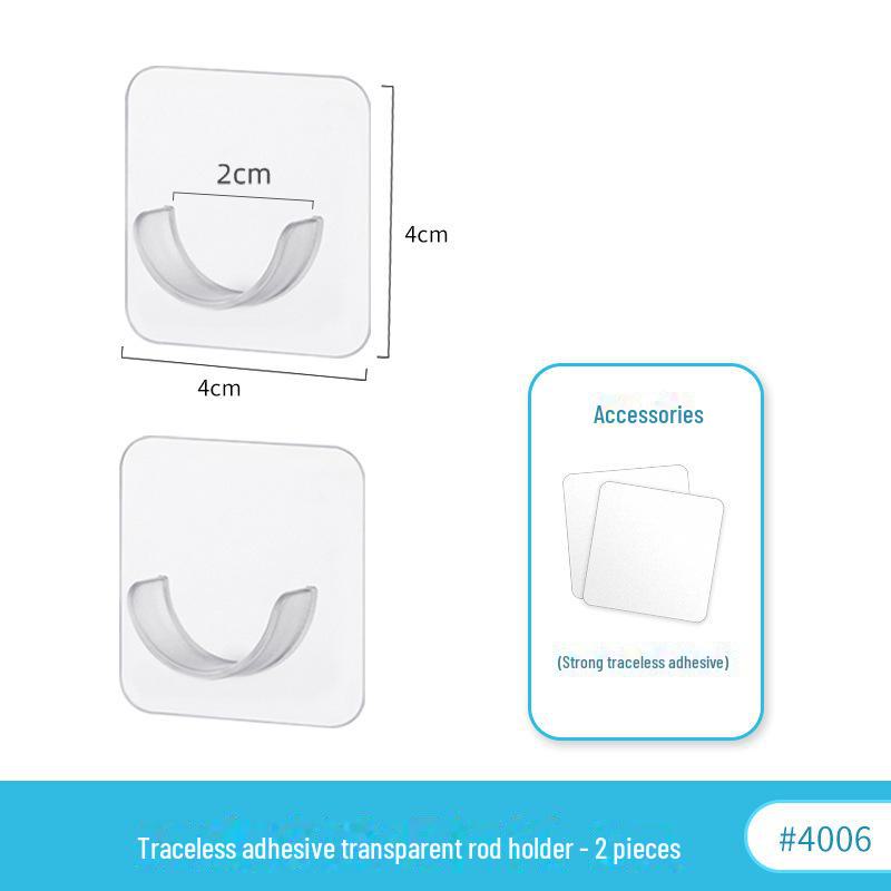 Punch-Free Telescopic Curtain Rod Clamp & Adhesive Hook