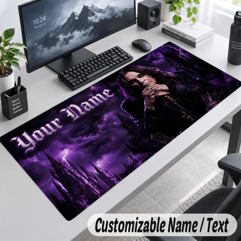 Ozzy Osbourne Personalized Large Mouse Pad Custom Name Text Extended Desk Mat Gaming Mousepad