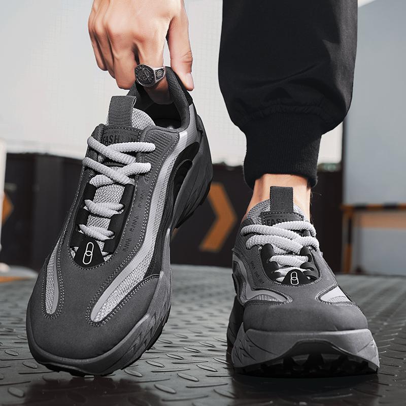 Повседневная мужская обувь на толстой подошве, новая модель, корейский тренд, универсальная, в старомодном стиле, трендовая подошва, амортизация, удобная, спортивная