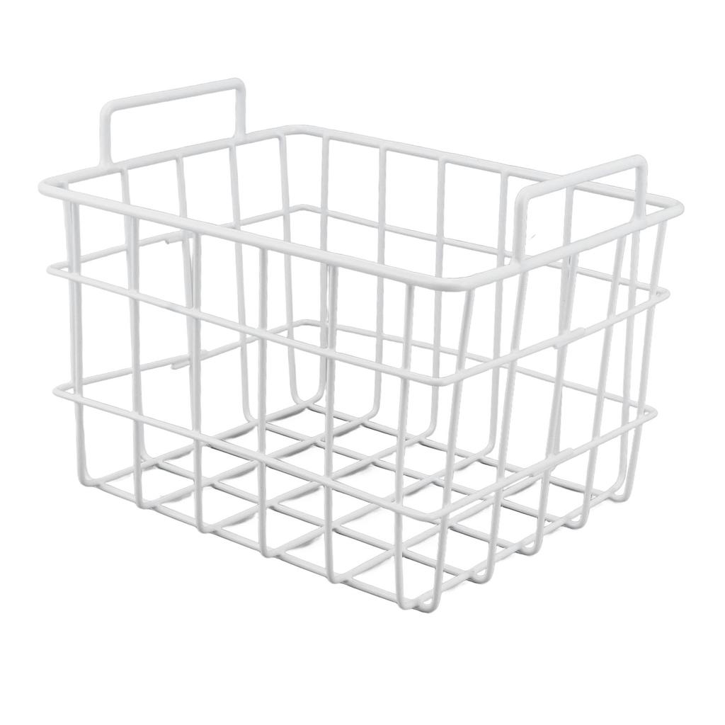 Fridge Freezer Basket Multipurpose Large Capacity Metal Wire Storage Basket for Refrigerator Bathroo