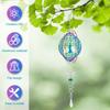 Outdoor 3D Wind Spinners Stainless Steel Tree of Life Wind Spinner with Spiral Tail Hanging Wind Spinners for Garden Decorations