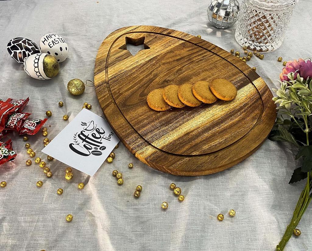 Разделочная доска из дерева в форме яйца для кухни, деревянное сервировочное блюдо, разделочные доски для еды, сыра, фруктов и салата, органическая доска с пазом