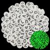 Creative Luminous Letter Number Chidlren Making Accessories Acrylic Loose Beads For Jewelry Making Jewelry DIY Crafts Necklace