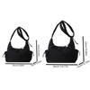 Zipper Pleated Straps Handbag Nylon Cloth Crossbody Bag Underarm Bag Drawstring Shoulder Bag  Daily