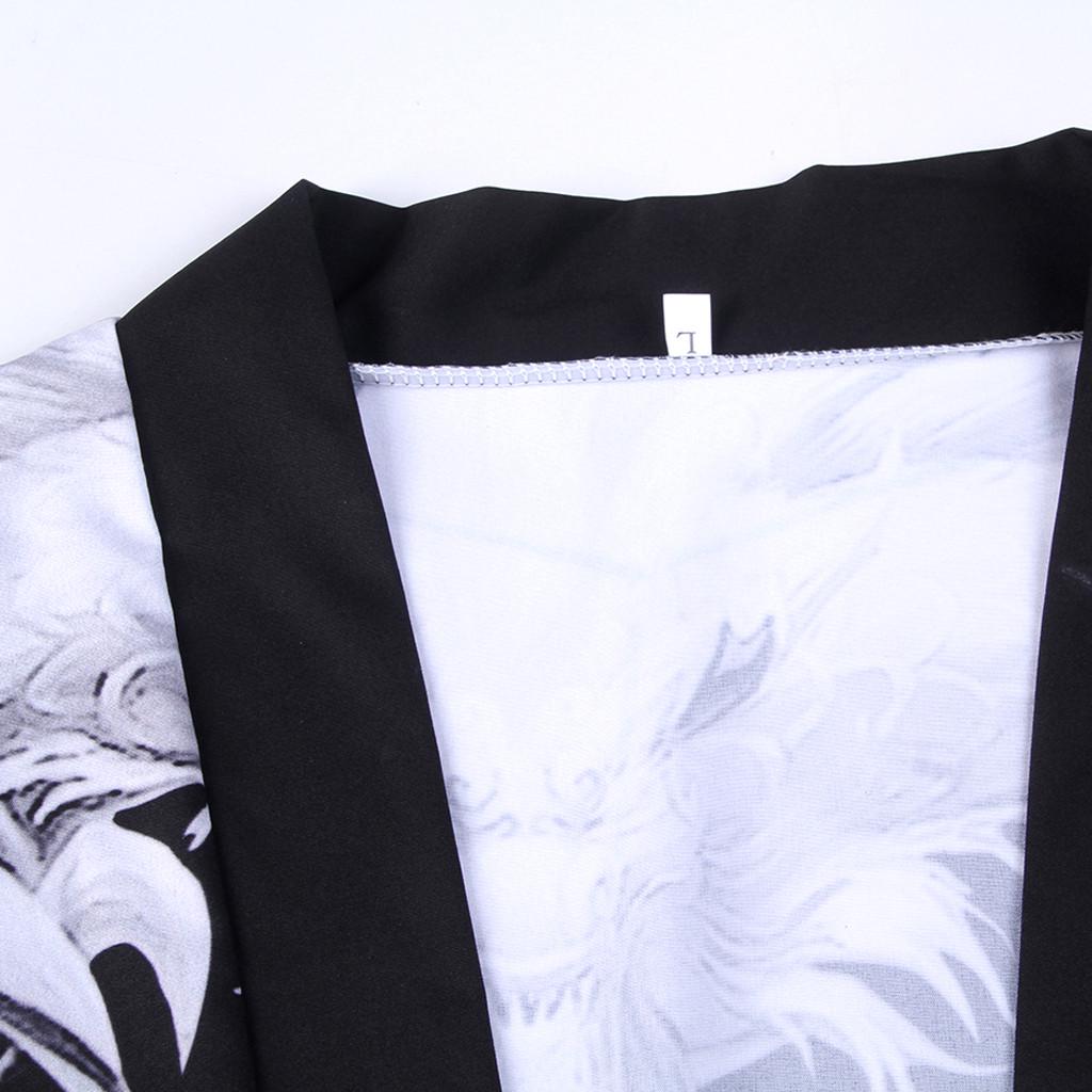 Летние японские кимоно с рукавами с пятью точками, мужские и женские плащи, куртка, блузка