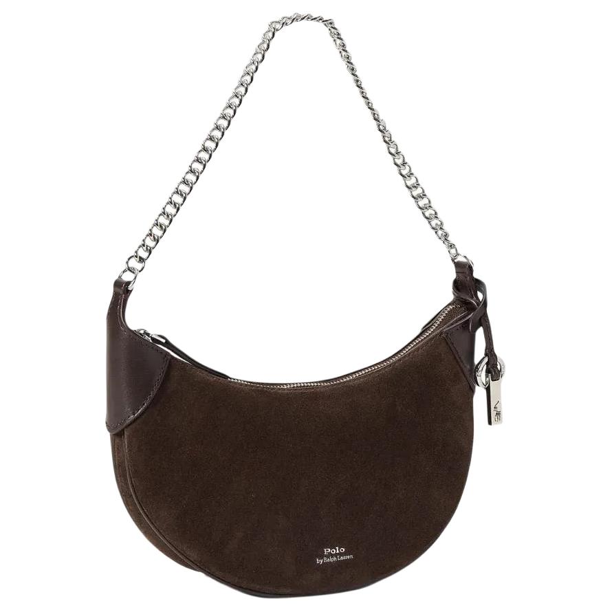 Polo Ralph Lauren Polo ID Brand Letter Logo Suede Mini Shoulder Tote Bag Women handbags Brown 428980767001