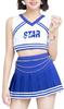 Чирлидерша Мини-пупок Короткий Над Синим [Леди Ленивый] Костюм, Юбка, Выдавливание, Фотография, Косплей, Переодевание, Милый, Длина, Колено,