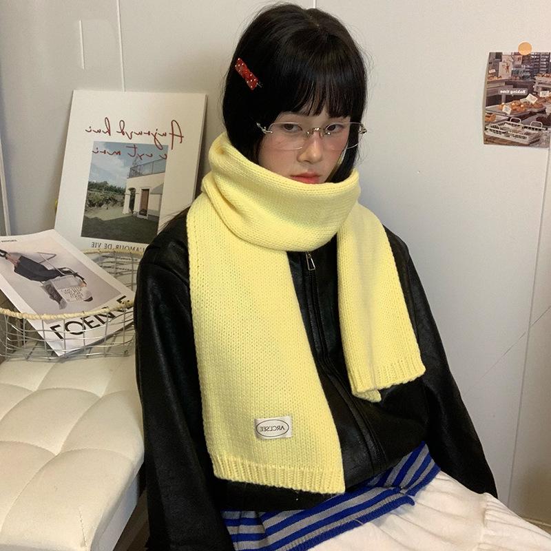 Теплый шарф-снуд Luochi Knit в корейском стиле из смесовой шерсти - для студентов и пар, на осень/зиму