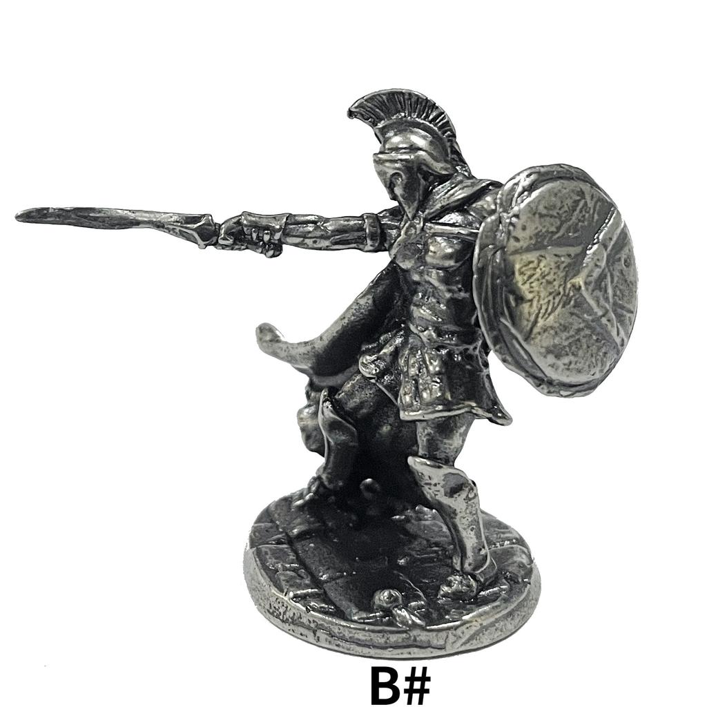 1pcs Ancient Spartan Rome Soliders Figurines Miniatures Vintage Metal Soldiers Statue Desktop Ornament Gift