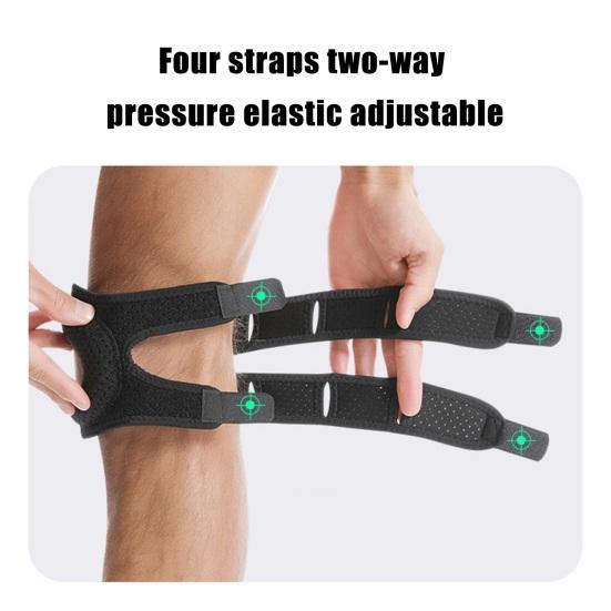 1Pc/2Pcs Patella Knee Brace Dual Patellar Tendon Support Strap for Meniscus Tear Pain Relief Adjustable Patellar Stabilizer Knee Pad for Runners
