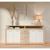 CAVA Contemporary Low Sideboard with Oak and White Decor - L 197 Cm