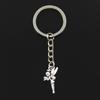 Fashion 30mm Key Ring Metal Key Chain Keychain Jewelry Antique Bronze   Plated Angel Fairy 25x15mm Pendant