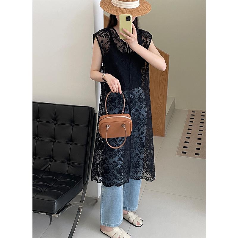 Платье-жилет Taochuan Retro Lace Jacquard с многослойным принтом на весну/лето