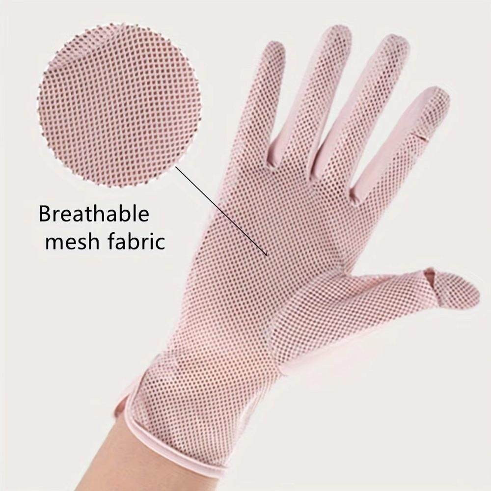 Mesh UV Protection Gloves Non Slip Thin Breathable Gloves Flip Touchscreen Ice Silk Gloves Walking