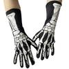 Halloween Skeleton Gloves Unisex Adult Full Finger Long Gloves Glow In The Dark Stretch Cosplay Goth Mittens Accessories