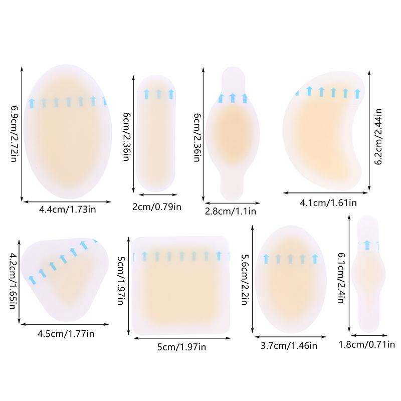 24 шт. Пластыри от волдырей Невидимый гидроколлоидный гель Пластыри от волдырей Подушечка для волдырей для пятки, стопы, пальца ноги и защиты кожи
