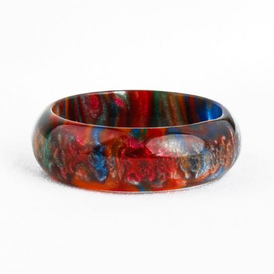 Широкое гладкое женское кольцо из смолы с красочным облаком, толстое кольцо, ювелирный аксессуар