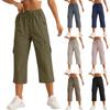 Женские модные брюки на кулиске с накладным карманом, однотонные брюки-капри, рабочие брюки