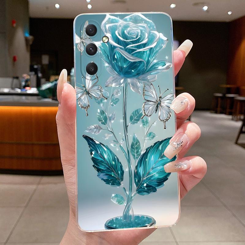 For Samsung A35 5G Case Aesthetic Flower Clear Soft Silicone Back Cover For Samsung Galaxy A35 A55 Phone Case SM-A356B SM-A556B