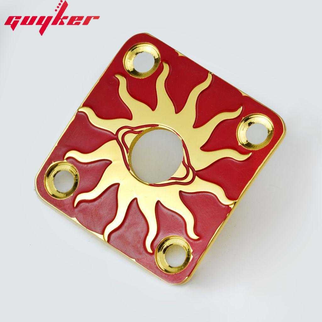 1 Piece Square Curved Stainless Steel Jack Plate Surface Pattern For Electric Guitar Bass