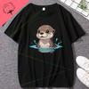 Мона Лиза Держит Кошку Китти для Любителя Кошек Папа Кошек Мама Кошек Футболка Одежда Y2k Унисекс Мужская Одежда 100% Хлопок Харадзюку Гот