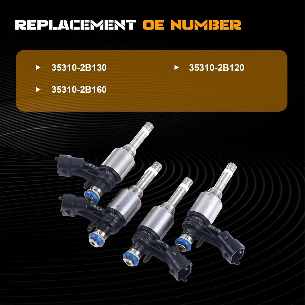 4PCS Fuel Injectors for 2012-2017 Kia Rio Soul Hyundai Accent Veloster 1.6L - Multi OE# FJ1146 35310-2B130 35310-2B120 Fits Forte5 Optima Tucson
