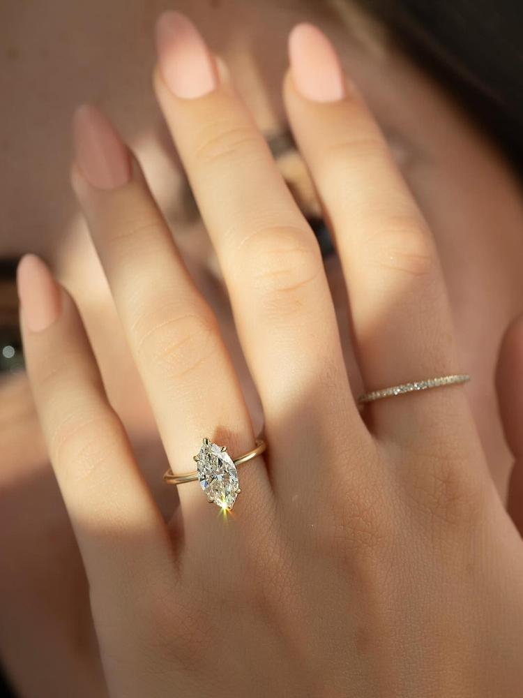 Серебряное кольцо 925 пробы, простое, классическое, с цирконом маркиз 1-3 карата, для женщин, помолвочное, свадебное, роскошное, высокое качество, тонкое ювелирное изделие