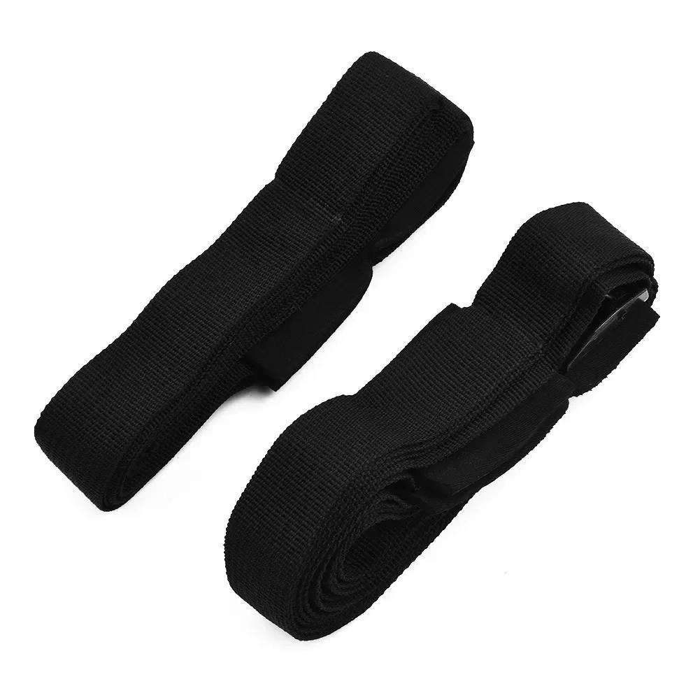 2pcs 9.8 Feet Car Roof Rack Cam Buckle Strapping Strap Black High Strength Suitable For Kayaking Surfboard Strapping