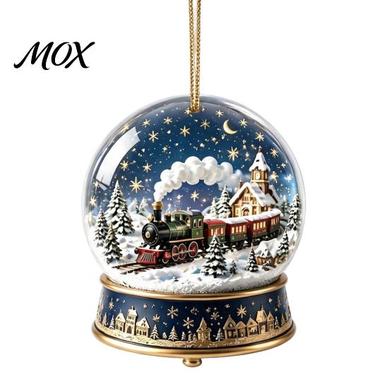 Christmas Gift for Friends Crystal Ball Style Pendant with Hanging Rope, 2D Flat Acrylic Ornaments Ornament Holiday Tree Decoration And Festive Party